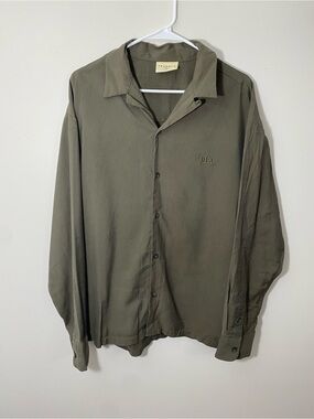 YoungLA Olive Green Button Shirt Large